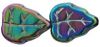 Leaf Beads, 8x10mm:Green, Iris [25]