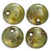 Czech Glass 6mm Lentil Beads Opal Luster Green [50]