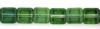 Czech Glass 6mm Flat Square Beads:Dual Coat Blueberry/Green Tea [50]