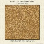 Delica 11/0:1801 Light Apricot, Dyed Silk Satin [5g]