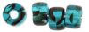 Czech Glass 9mm Roll Beads:Teal Tortoise [50]