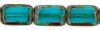 8x12mm Table Cut Rectangle Beads:Teal Picasso [ea]