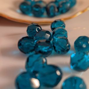 thumbnail image 2 of Luster Capri Blue 4mm Czech Glass Firepolish Beads – 50 Round Faceted Beads For Jewelry Making 2 of 3