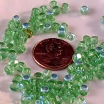 Cube Beads:4mm Peridot, AB [100]