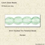 Fire Polished Beads:4mm Peridot [50]