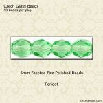 Fire Polished Beads:6mm Peridot [50]