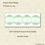 Druk Beads:3mm Peridot [100]