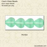 Heart Beads 6mm:Peridot, Transparent [50]