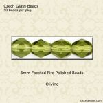 Fire Polished Beads:6mm Olivine [50]