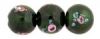 Czech Glass 8mm Lampwork Flower Beads:Emerald [ea]