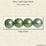 Pearl Beads 6mm:Sage Green [50]