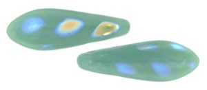 Dagger Beads 5x16mm 2-Hole:Turquoise Green Peacock [50]