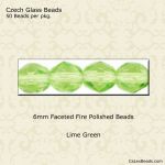 Fire Polished Beads:6mm Lime [50]