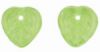 Czech Glass 10mm Heart Leaf Beads:Lime [50]