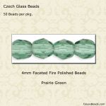 Fire Polished Beads:4mm Prairie Green [50]