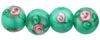 Czech Glass Lampwork Flower Beads:Light Green [ea]
