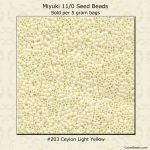 Delica 11/0:0203 Light Yellow, Ceylon [5g]