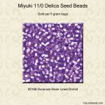 Delica 11/0:2168 Orchid, Duracoat Silver Lined [5g]