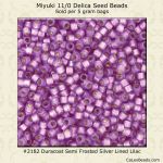 Delica 11/0:2182 Lilac, Duracoat Semi Frosted Silver Lined [5g]