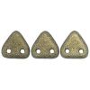 Czech Glass 6mm 2-Hole CzechMate Triangle Beads:Metallic Suede Gold [10g]