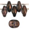 SuperDuo Beads, 2.5x5mm Smoky Topaz/Gold Luster [10g]