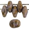 SuperDuo Beads, 2.5x5mm Gold/Smoky Topaz Opaque Luster [10g]