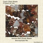 Bell Flower Beads:8x6mm Bronze/Gold Mix [25]