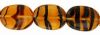 Czech Glass 12x9mm Flat Twisted Oval Beads:Topaz Tortoise [25]