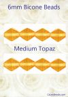 Bicone Beads, 6mm:Topaz [50]