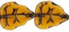 Leaf Beads, 8x10mm:Dark Topaz, Black Inlay [25]