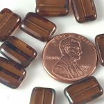 Rectangle Bead:8x12mm Smoky Topaz, Picasso [10]