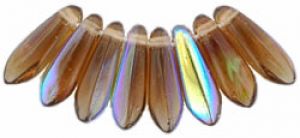 Dagger Beads 3x10mm Smoky Topaz, AB [100]