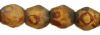 Fire Polished Beads 3mm Smoky Topaz, Matte Picasso [50]