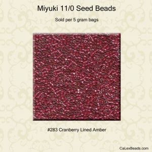 Delica 11/0:0283 Cranberry Lined Amber [5g]