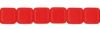 Czech Glass 6mm Flat Square Beads:Opaque Red [50]