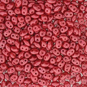 SuperDuo Beads, 2.5x5mm Dark Coral Pastel [10g]