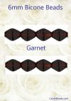 Bicone Beads, 6mm:Garnet [50]