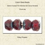 Gem Donut 4x6mm:Ruby, Picasso [25]