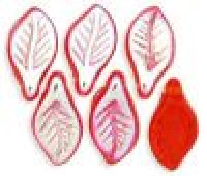 Czech Glass 6x11mm Leaf Beads:AB Hyacinth [25]