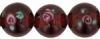 Czech Glass 8mm Lampwork Flower Beads:Wine [ea]