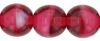 Druk Beads, 8mm:Fuchsia/Pearl [25]