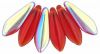 Czech Glass 5x16mm Dagger Beads:AB Siam Ruby [50]