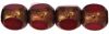 Fire Polished 6mm Antique Style Triangle Beads:Bronze Siam Ruby [25]