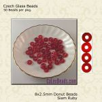 Donut Beads:8x2.5mm Siam Ruby [50]