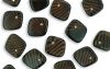 CLOSE OUT:15x4mm Orange/Black Striped Pinched Diamond Beads [10]