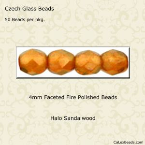 Fire Polished Beads:4mm Sandalwood, Halo [50]