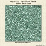 Delica 11/0:0414 Green, Galvanized [5g]