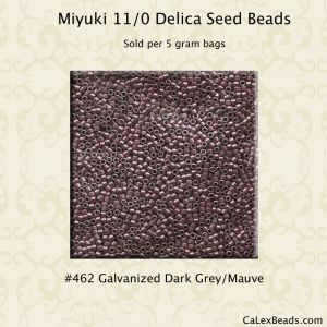 Delica 11/0:0462 Dark Grey Mauve, Galvanized [5g]
