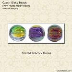 Melon Beads 5mm:Peacock, Gold Marea [50]