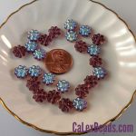 Daisy Flower Beads:9mm Amethyst, AB [25]